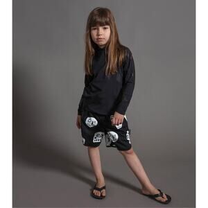 Nununu boys black star print rashguard long sleeve 12-14 yrs